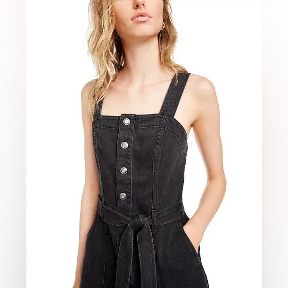 OAT Women's Black Volcano Side-Slit Jumpsuit Black Size 8 - NWT